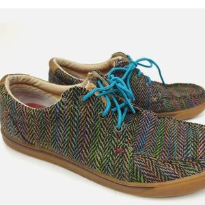 Twisted X Hooey Loper Southwest Aztec Moc Toe Shoes Lace up shoes. SZ 8.5